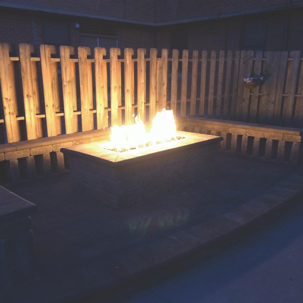 Warming Trends H-Style CROSSFIRE Gas Burner in Rectangular Fire Pit