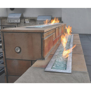 Warming Trends Linear CROSSFIRE™ Brass Burners with Clear Fire Glass