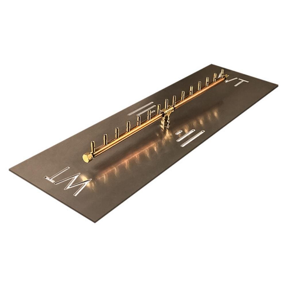 Warming Trends CFBL150 Linear CROSSFIRE™ 30&quot; Brass Gas Burner with 38&quot; Plate