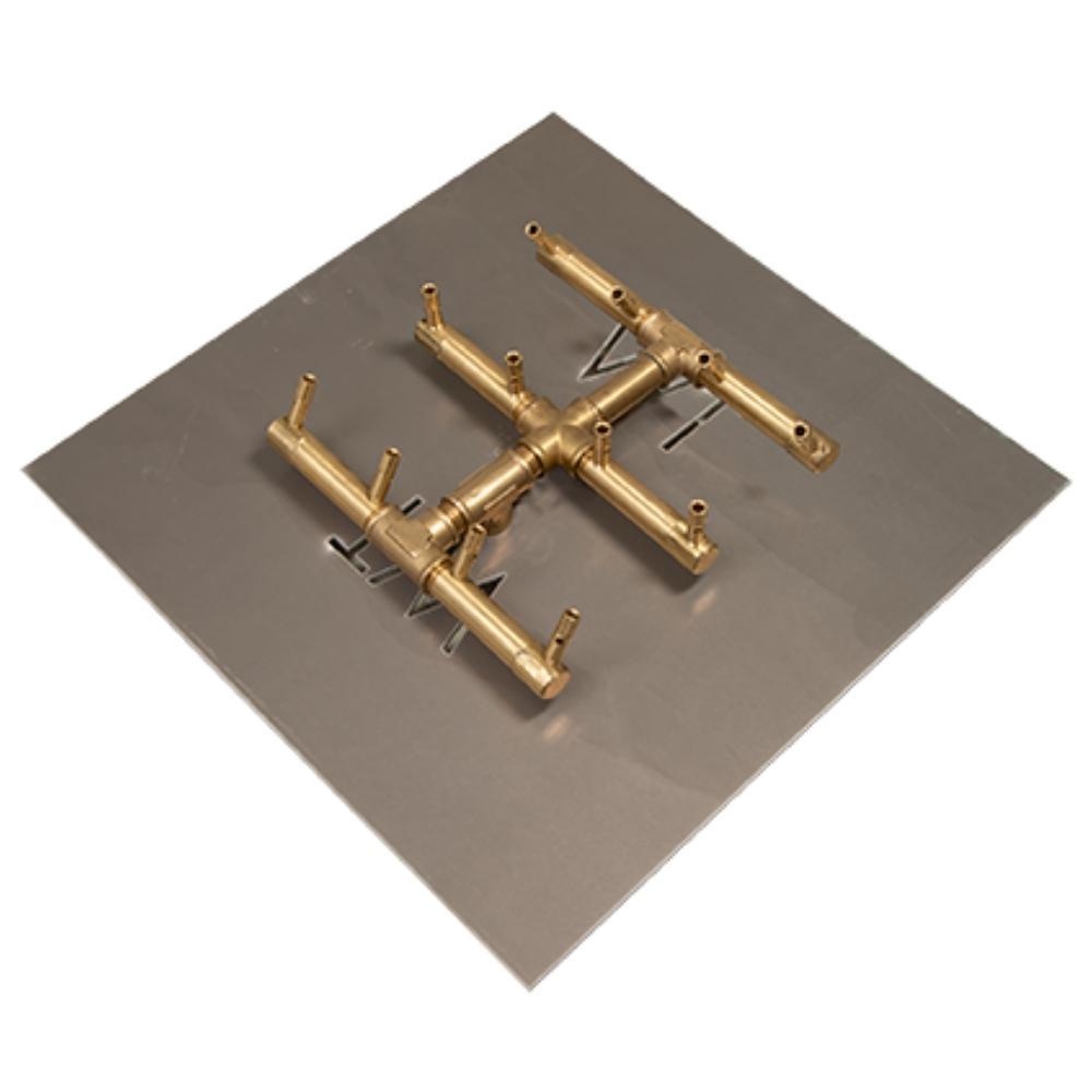 Warming Trends CFBST120 Square Tree-Style CROSSFIRE 10-Inch Brass Gas Burner