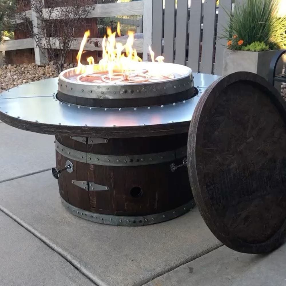 Wine Barrel Dude Coffee Table 46-Inch Gas Fire Pit — Modern Blaze