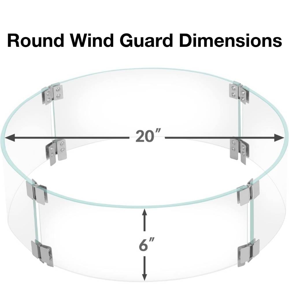 Wine Barrel Dude Round Glass Wind Guard Dimensions
