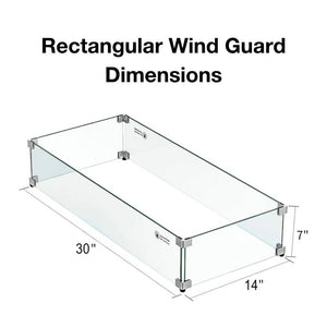 Wine Barrel Dude Rectangular Glass Wind Guard Dimensions