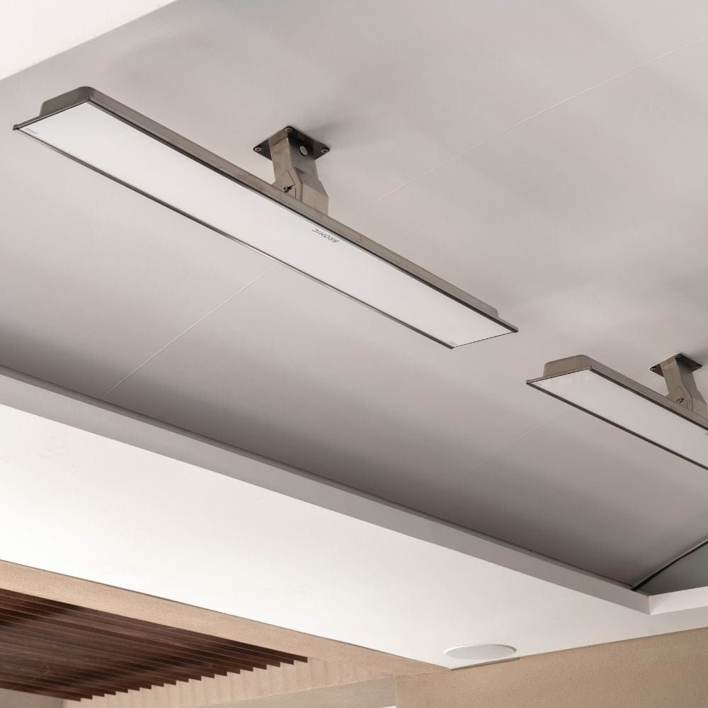 White Bromic Platinum Smart-Heat Electric Patio Heater ceiling mounted