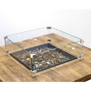 Glass Wind Guard for Square and Large Square Gas Fire Pits