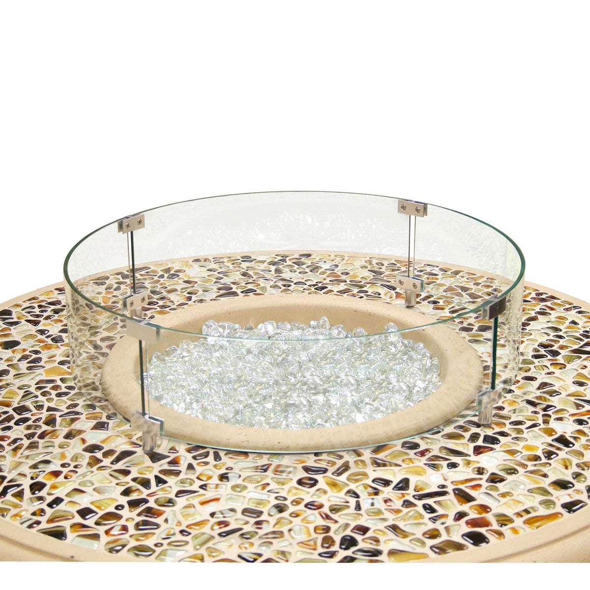 Glass Wind Guard for for Round Gas Fire Pits