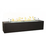 American Fyre Designs Milan 72-Inch Linear GFRC Fire Table in Black Lava