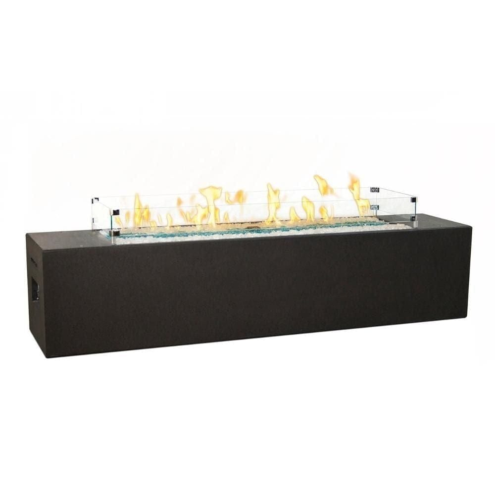 American Fyre Designs Milan 72-Inch Linear GFRC Fire Table in Black Lava
