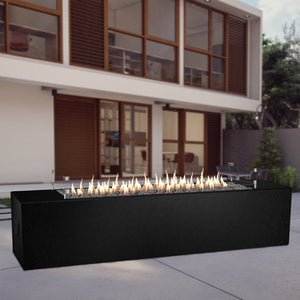 American Fyre Designs Milan Low Black Lava Fire Pit Table in Patio