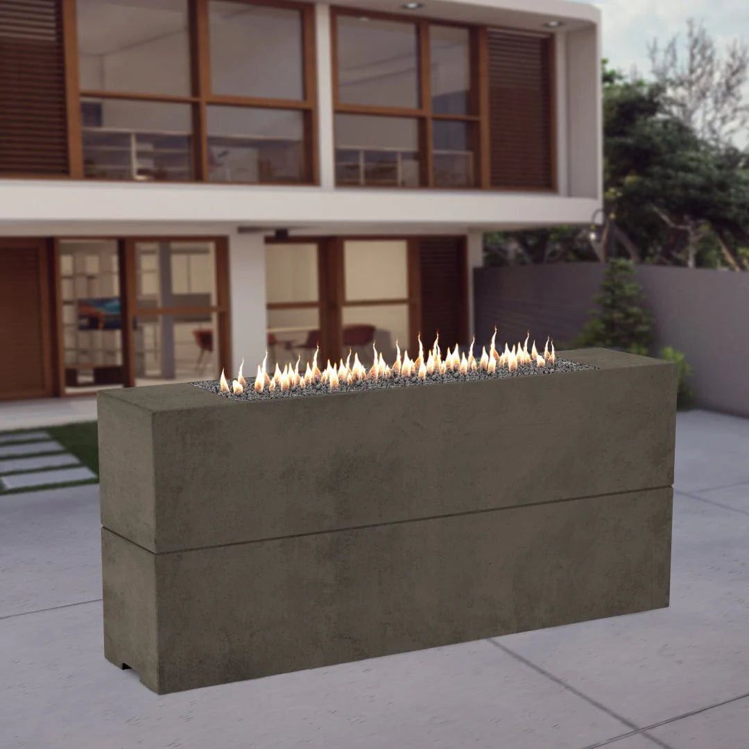 American Fyre Designs Milan Tall Smoke Fire Pit Table in modern patio