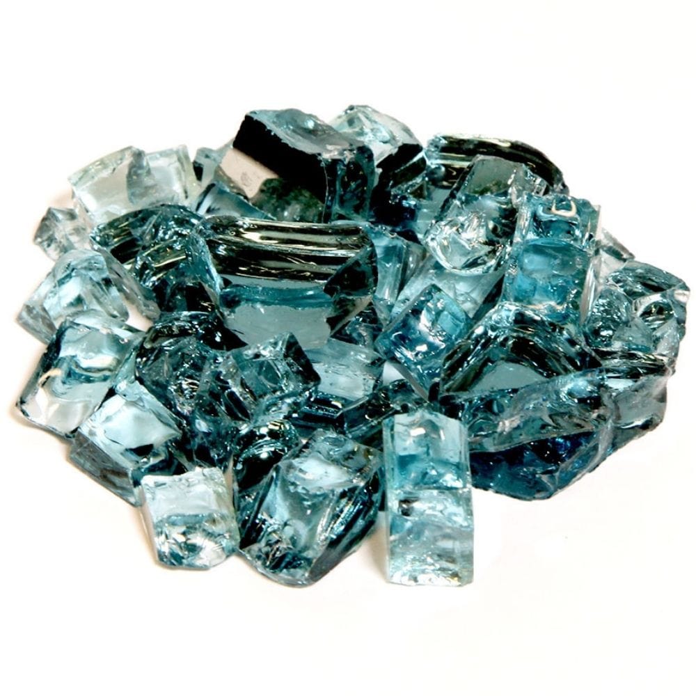 Athena 1/2&quot; Reflective Fire Glass - Adriatic Topaz