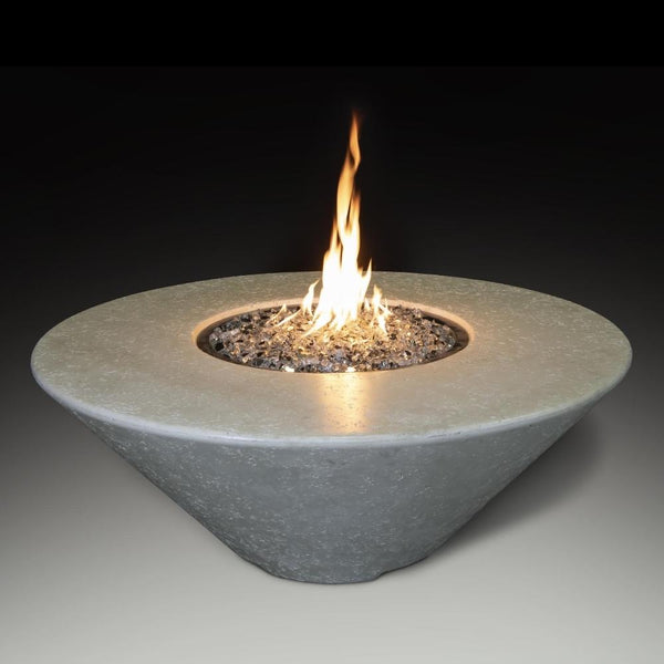 Athena Olympus Round Concrete Gas Fire Pit Table in Bone - installation view