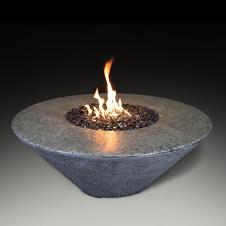 Athena Olympus 44-Inch Round GFRC Gas Fire Pit Table - Black / Liquid Propane