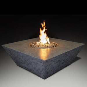 Athena Olympus Square Concrete Gas Fire Pit Table in Gray