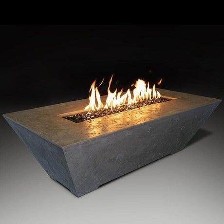Athena Olympus Rectangular Concrete Gas Fire Pit Table - front view