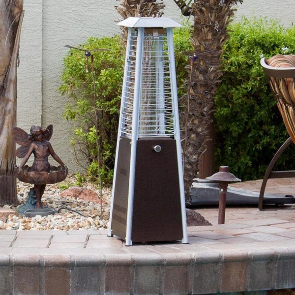 AZ Patio Heaters Hiland Bronze Tabletop Propane Patio Heater in Outdoor Area