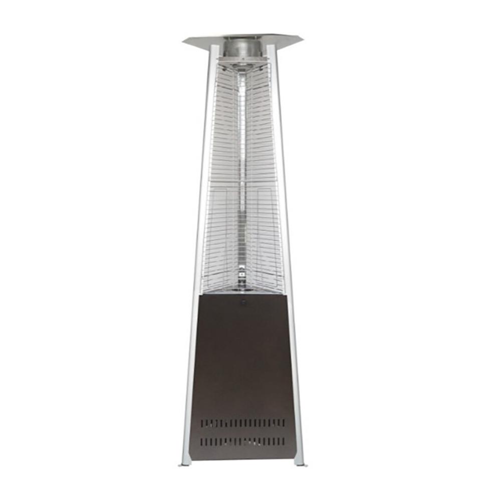 AZ Patio Heaters Hiland Compact Hammered Bronze Propane Patio Heater with Flame