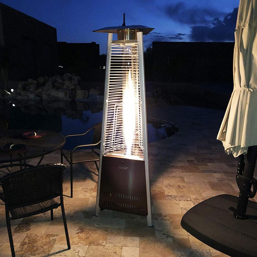 Braciere A Propano Per Esterni AZ Patio Heaters In Bronzo Martellato, 40.000 BTU Con Copertura In Vinile, Tavolo Quadrato 30 Pollici, Accensione Piezoelettrica