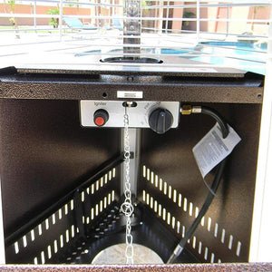 AZ Patio Heaters Hiland Compact Hammered Bronze Propane Patio Heater Controls