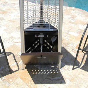 AZ Patio Heaters Hiland Compact Hammered Bronze Propane Patio Heater Tank Compartment