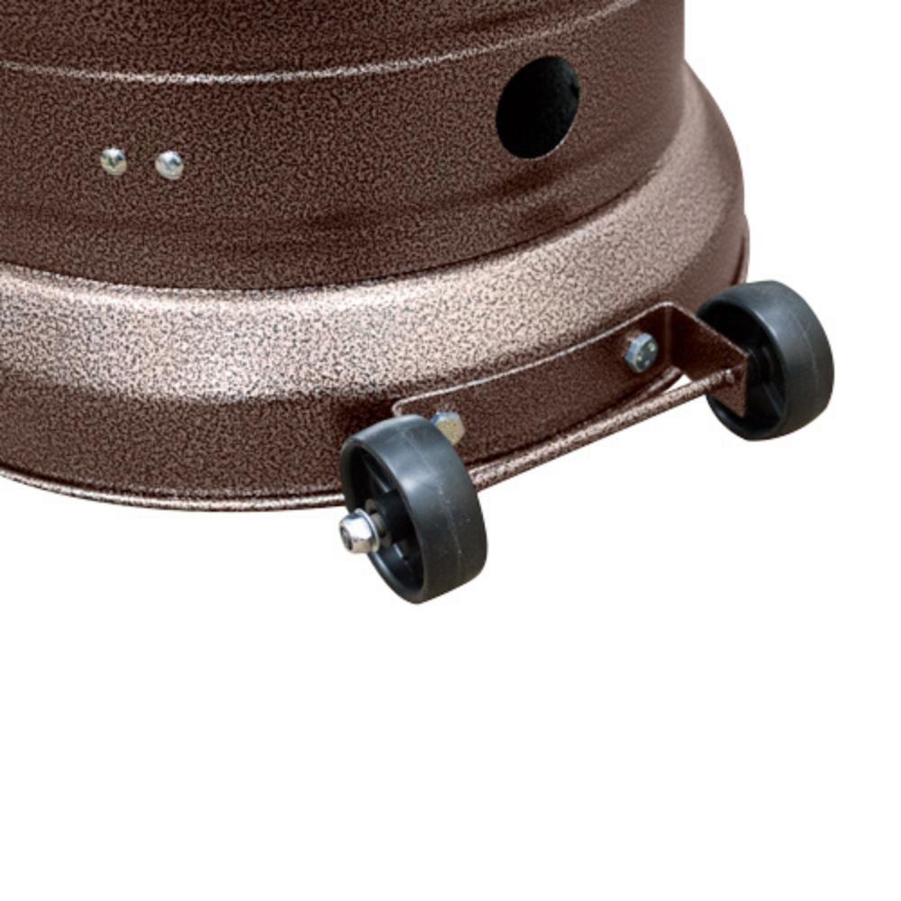 AZ Patio Heaters Hiland Hammered Bronze Propane Patio Heater Wheels
