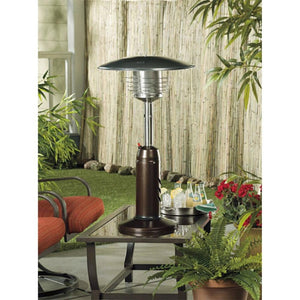 AZ Patio Heaters Hiland Hammered Bronze Tabletop Heater on Table