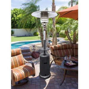 AZ Patio Heaters Hiland Hammered Silver Propane Patio Heater by the Pool