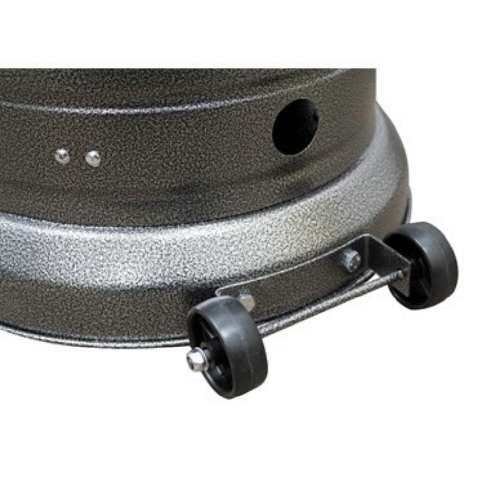 AZ Patio Heaters Hiland Hammered Silver Propane Patio Heater Wheels