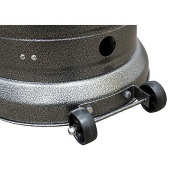 AZ Patio Heaters Hiland Hammered Silver Propane Patio Heater Wheels