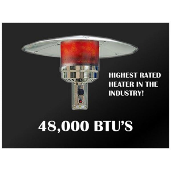 AZ Patio Heaters Hiland Hammered Silver Propane Patio Heater Head