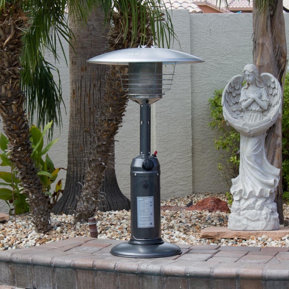AZ Patio Heaters Hiland Hammered Silver Tabletop Propane Patio Heater