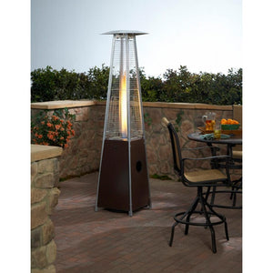 AZ Patio Heaters Hiland Portable Hammered Bronze Patio Heater in Outdoor Dining Area
