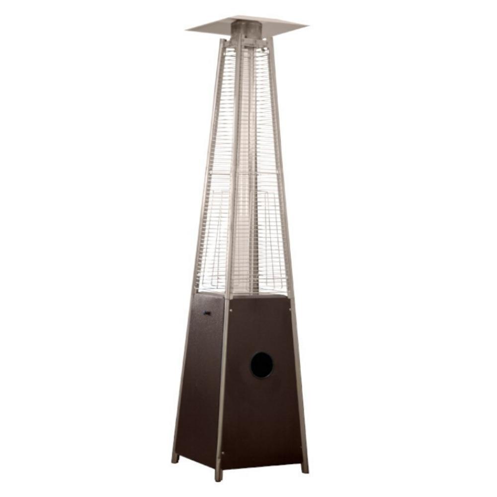 AZ Patio Heaters Hiland Portable Hammered Bronze Propane Patio Heater with Flame