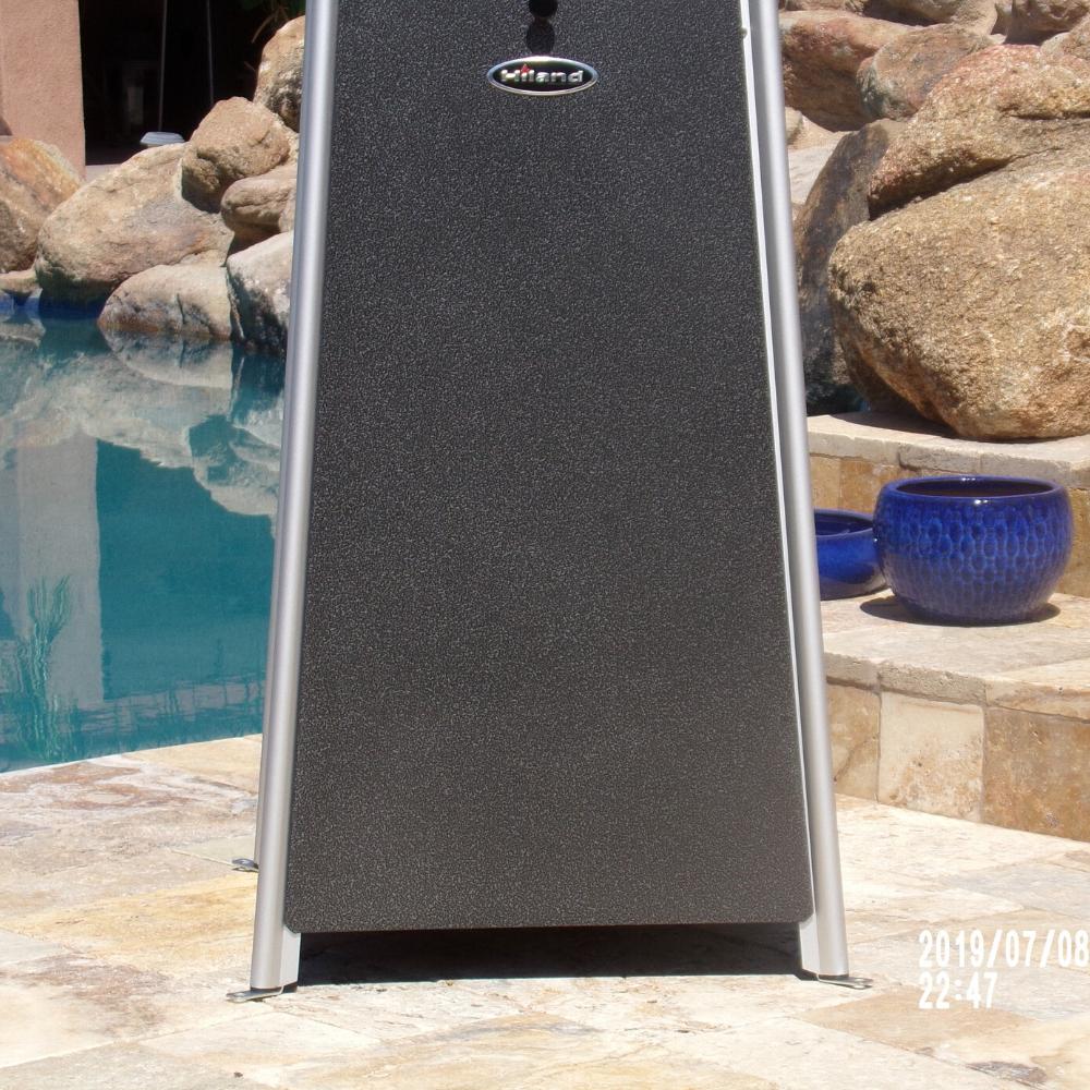 AZ Patio Heaters Hiland Portable Hammered Silver Propane Patio Heater Access Door