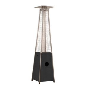 AZ Patio Heaters Hiland Portable Hammered Silver Propane Patio Heater with Flame