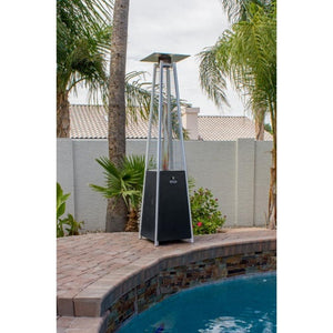 AZ Patio Heaters Hiland Portable Matte Black Propane Patio Heater by the Pool