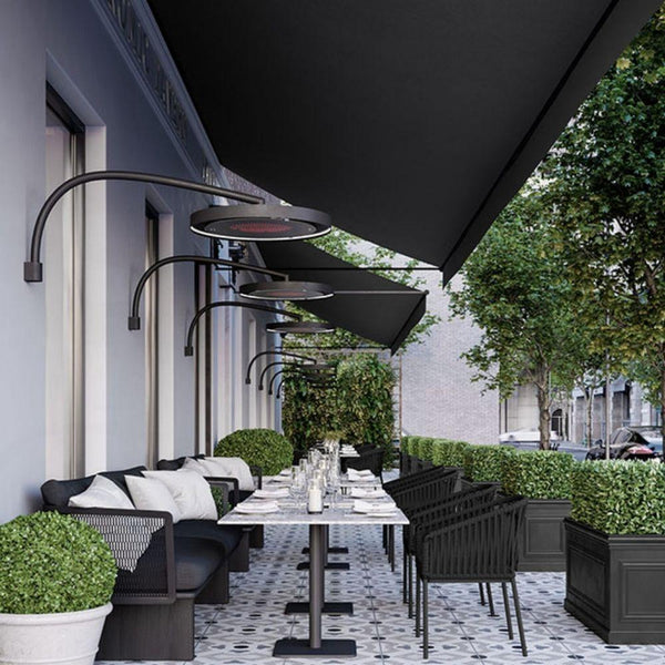 Bromic Eclipse Smart-Heat Ceiling Infrared Electric Heater in outdoor dining area