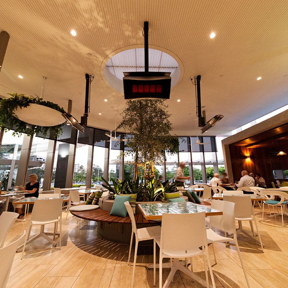 bromic platinum smart-heat gas patio heater at a restaurant