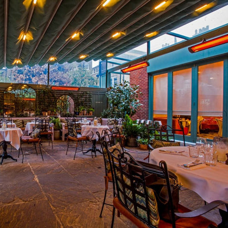 bromic tungsten smart-heat electric patio heater in seabird kitchen restaurant, california