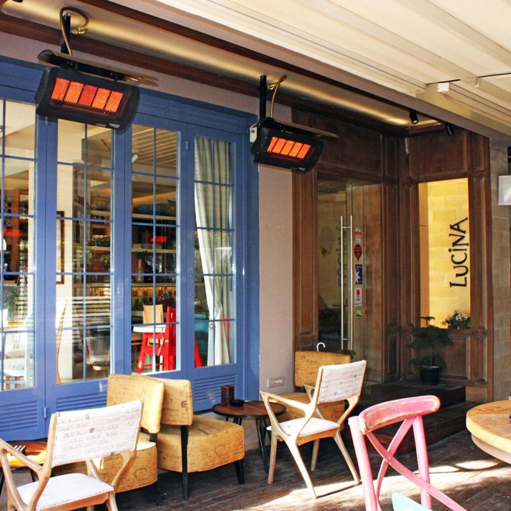 Bromic Tungsten Smart-Heat Gas Heater Ceiling Mounted at Lucine Boutique Hotel