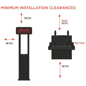 Bromic Tungsten Smart-Heat Portable LPG Heater Installation Clearances