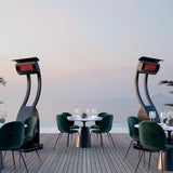 Bromic Tungsten Smart-Heat Portable LPG Heaters in Outdoor Dining Area