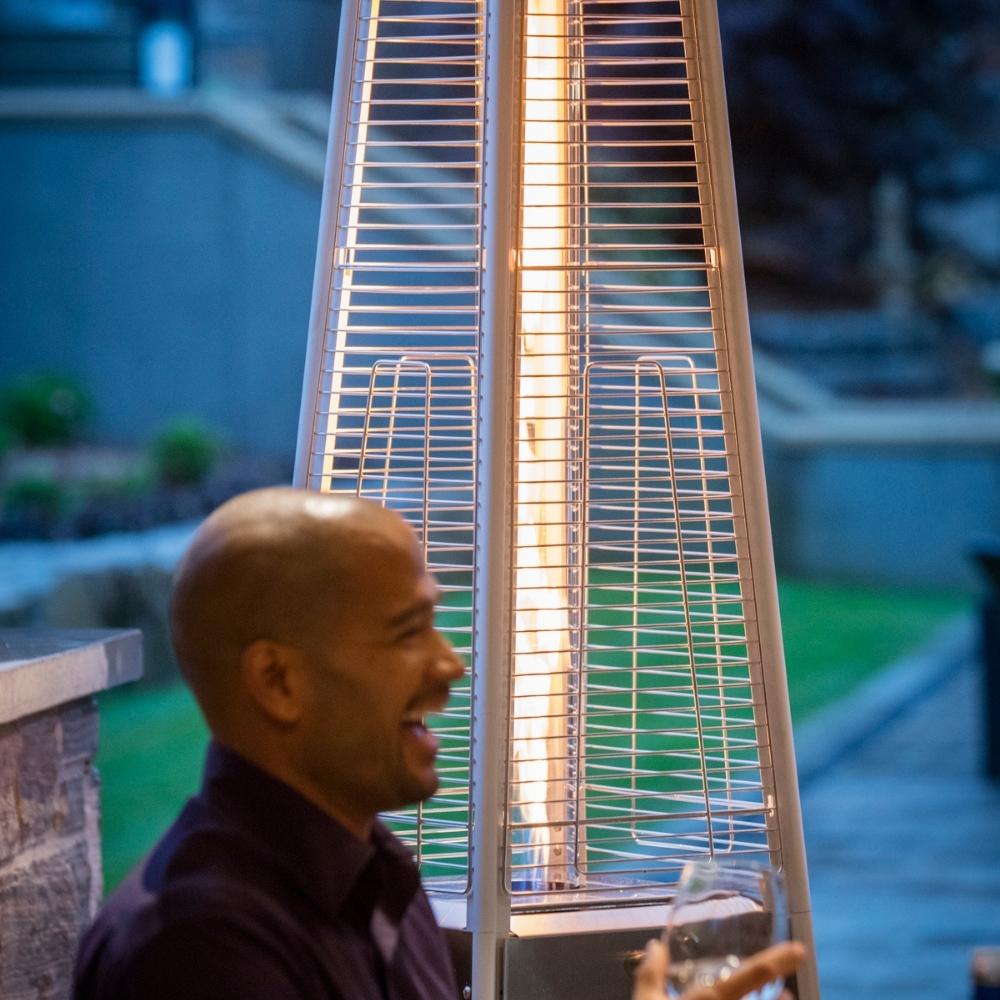 Crown Verity CV-2670-SS Quartz Tower Heater with Flame - detail view