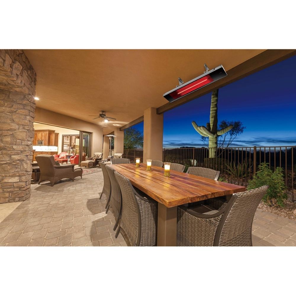Dimplex DIR 36" 2200 Watt Electric Heater mounted above an outdoor dining area