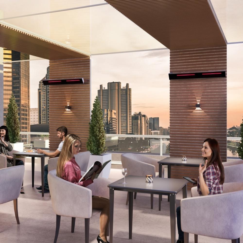 Dimplex DIR Series 50" 3000 Watt Infrared Electric Heater in a Dining Area