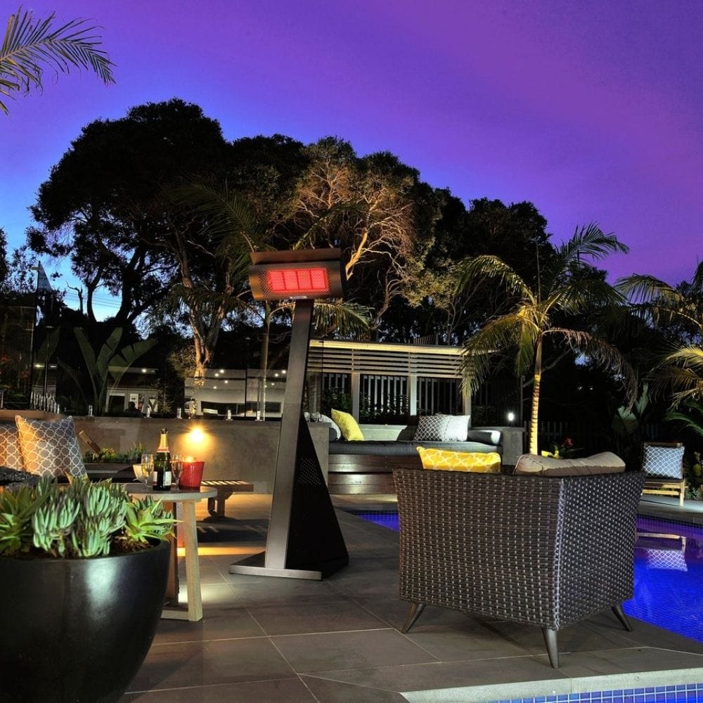 Dimplex Portable Outdoor Infrared Propane Heater in Patio by the Pool