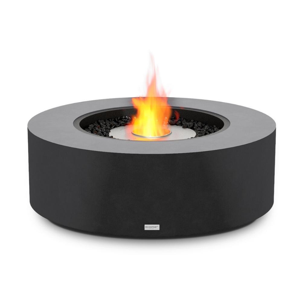 EcoSmart Fire Ark 40 Round Concrete Gas Fire Pit Table in Graphite