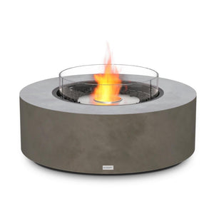 EcoSmart Fire Ark 40 Round Concrete Gas Fire Pit Table in Natural with Fire Screen
