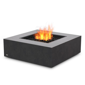 EcoSmart Fire Base 40 Square Concrete Gas Fire Pit Table in Graphite - front view