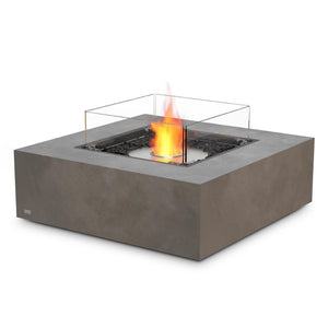EcoSmart Fire Base 40 Square Concrete Gas Fire Pit Table in Natural with Fire Screen